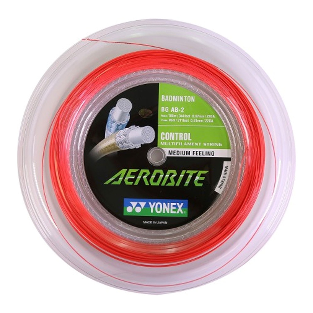 Bobine de cordage Yonex Aérobite hybride rouge/blanc