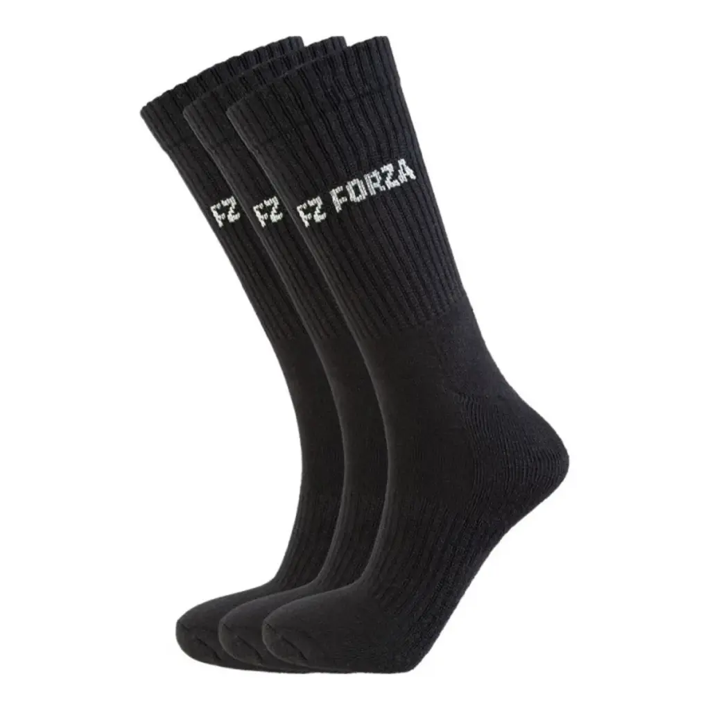 Pack de 3 paires de chaussettes unisexe Forza Comfort Long (noire)